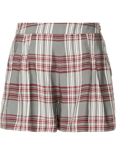 Markus Lupfer Checked Twill Shorts In Gray