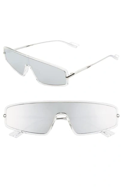 Dior Homme Mercure 99mm Shield Sunglasses In Crystal/ Gray Silver