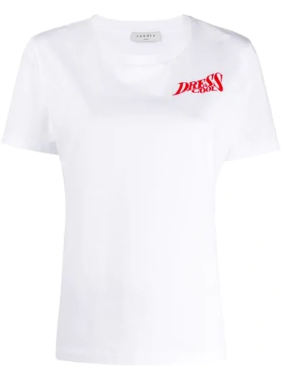 Sandro Graphic-print Cotton-jersey T-shirt In 10 Blanc 