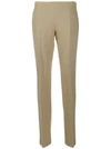 The Row Vivienne Cotton-blend Poplin Slim-leg Pants In Beige