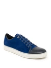 Lanvin Suede & Leather Low-top Sneakers In Royal Blue