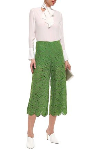 Gucci Corded Lace Wide-leg Pants In Green