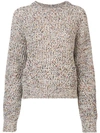 Veronica Beard Ryce Cotton Crewneck Pullover Sweater In Multicolour