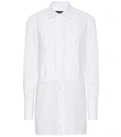 Alexa Chung Embellished Pintucked Cotton Shirt In White