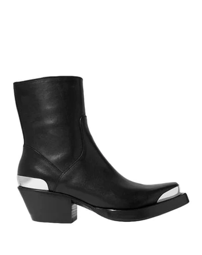 Vetements Black Leather Cowboy Boots