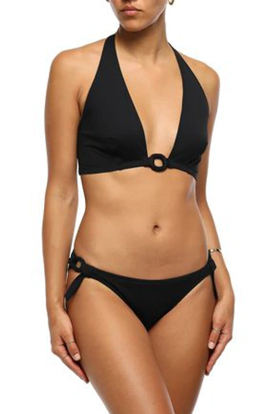 Eres Studio Sépia Ring-embellished Low-rise Bikini Briefs In Black