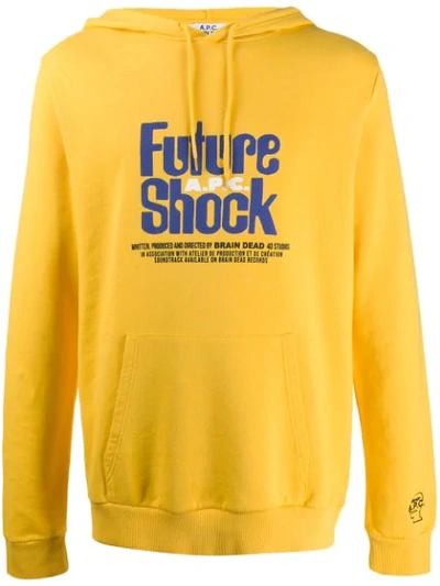 Apc X Brain Dead Spacy Cotton Hooded Sweatshirt In Yellow