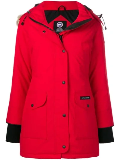 Canada Goose Trillium Fur Trim Fusion Fit Parka In 11 Red Rouge