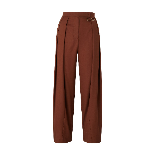 Rejina Pyo Riley Wool Trousers In Rust Brown | ModeSens