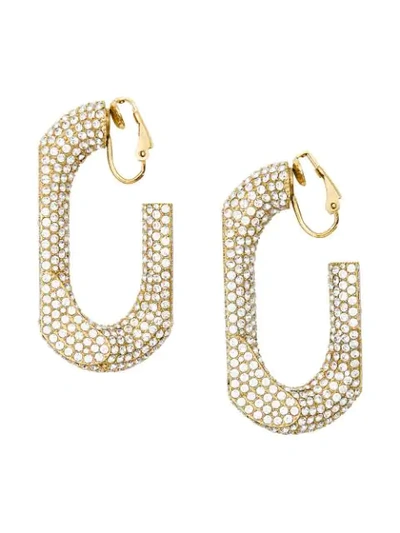 Burberry Gold Women's Gold Crystal Chain Link Hoop Earrings