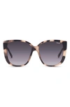 Quay Ever After 59mm Cat Eye Sunglasses In Milky Tort/ Smoke