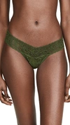Hanky Panky Signature Lace Low Rise Thong In Woodland Green