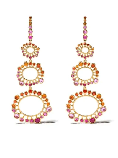 Annoushka 18kt Yellow Gold Hidden Reef Sapphire Drop Earrings In 18ct Yellow Gold