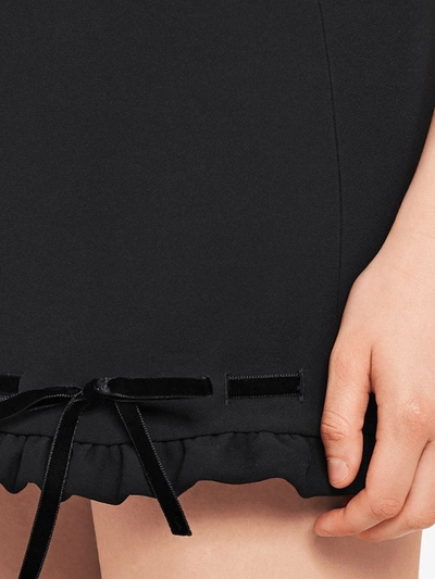 Miu Miu Cady And Velvet Skirt In Black