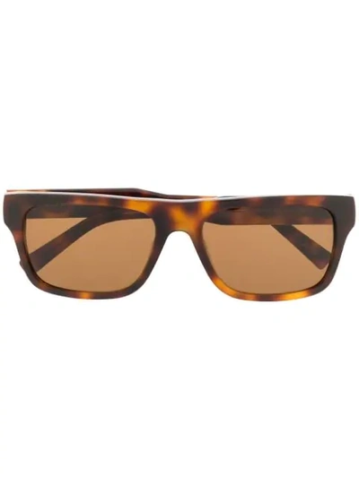 Ermenegildo Zegna Tortoiseshell Square-frame Sunglasses In Brown