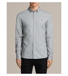 Allsaints Redondo Slim-fit Cotton Shirt In Chrome Blue