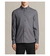 Allsaints Redondo Slim-fit Cotton Shirt In Coal Grey
