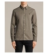 Allsaints Redondo Slim-fit Cotton Shirt In Olive Green