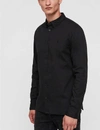 Allsaints Mens Black Redondo Slim-fit Cotton Shirt M