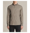 Allsaints Redondo Slim-fit Cotton Shirt In Taupe