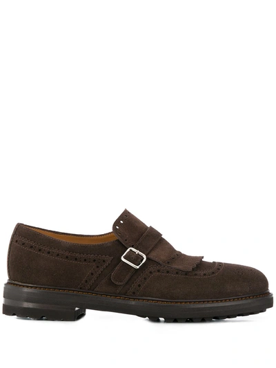 Henderson Baracco Fringed Detail Monk Shoes In Brown