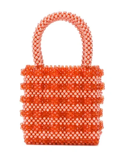 Shrimps Antonia Beaded Top Handle Bag In Orange