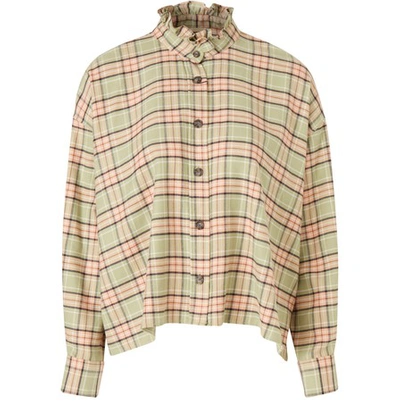 Isabel Marant Étoile Ilaria Plaid Cotton Flannel Shirt In Almond/pink