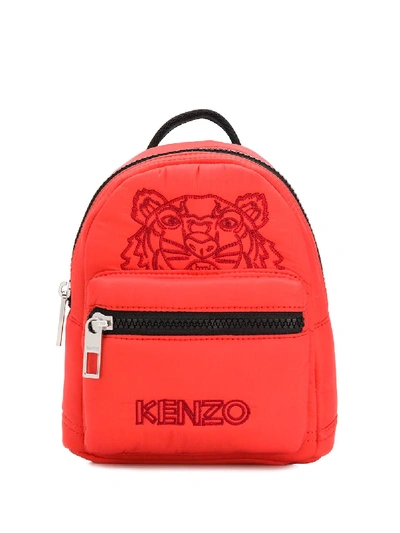 Kenzo Tiger Embroidered Mini Backpack In Red