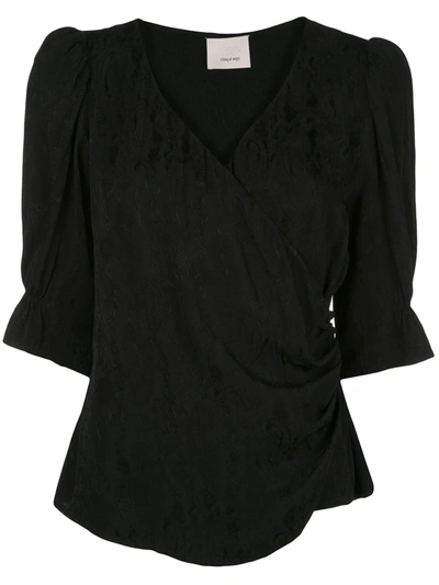 Cinq À Sept Theo Wrap-style Top In Black