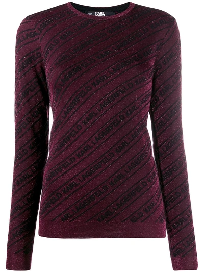 Karl Lagerfeld Logo Sweater In 555 Plum