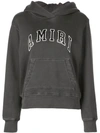 Amiri Logo Cotton Jersey Sweatshirt Hoodie In Grey