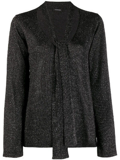 P.a.r.o.s.h Glitter Scarf-detailed Jumper In Black