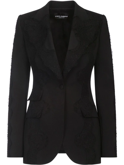 Dolce & Gabbana Single Breasted Blazer In Black