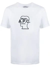 Apc X Brain Dead Logo-embroidered Cotton T-shirt In White