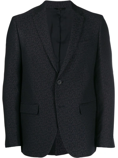 Fendi Jacquard Slim-fit Jacket In Blue