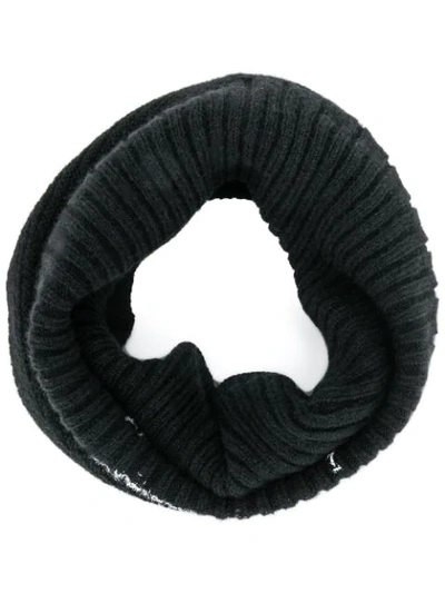 Julius Fine Knit Neck Warmer In Black
