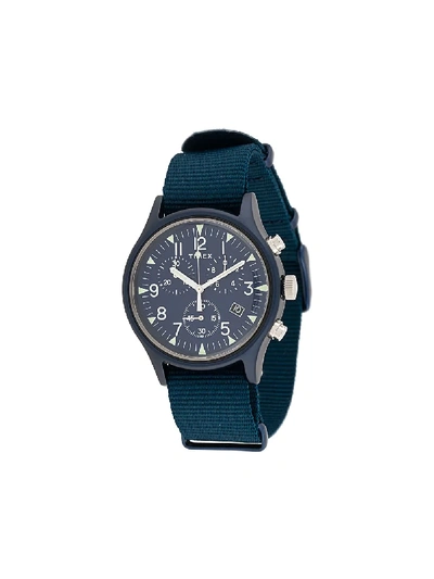 Timex Mk1 Aluminum Chronograph 40mm Watch In Blue