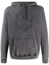 Hydrogen Skull Embellished Hoodie In Grey