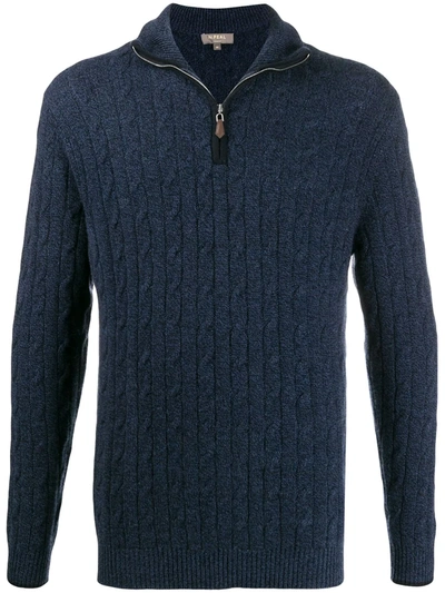 N•peal Cable-knit Cashmere Sweater In Blue