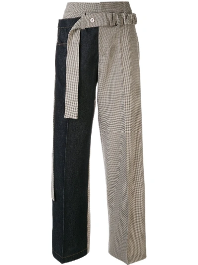 Delada Two-tone Trousers In Blue