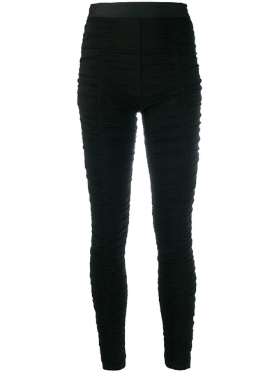 Ben Taverniti Unravel Project Ruched Leggings In Black