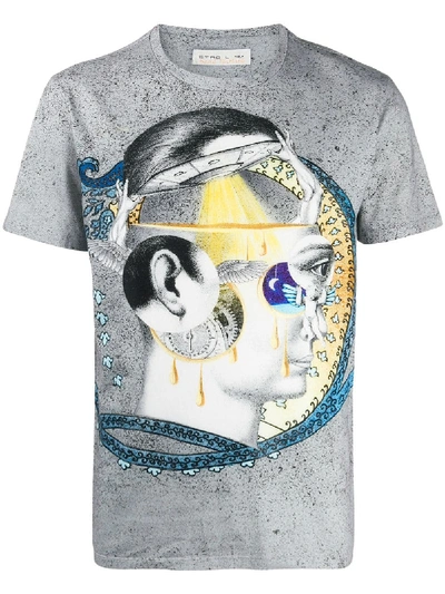 Etro Printed Short Sleeve T-shirt In Grey