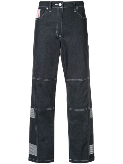 Lærke Andersen Welder Cropped Wide Leg Jeans In Blue