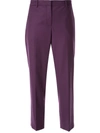 Theory Slim Cropped Trousers In Purple