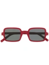 Saint Laurent Sl 332 Square-frame Sunglasses In Red