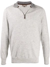 N•peal Funnel Neck Cashmere Jumper In Grey