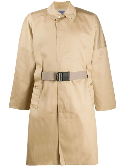 Poliquant Dropped Shoulder Trench Coat In Neutrals