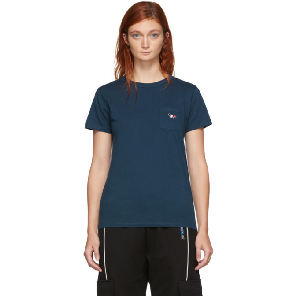 Maison KitsunÉ Blue Fox Patch Pocket T-shirt | ModeSens