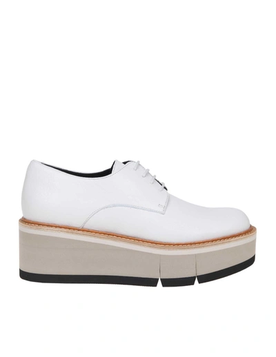 Paloma Barceló Paloma Barcelò Lace-up Shoe In Butter-colored Leather With Two-tone Rubber Sole In White