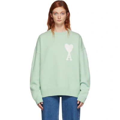 Ami Alexandre Mattiussi Green Oversized Ami De Coeur Sweater In 302 P Green